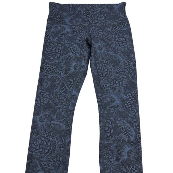 Lululemon Wunder Under Low-Rise Tight 28" Nouveau Mach Blue Black Size 6 - Picture 5 of 10